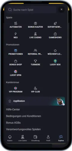 Slot Lounge App Menü – Spiele, Promotionen, VIP-Bereiche und Support