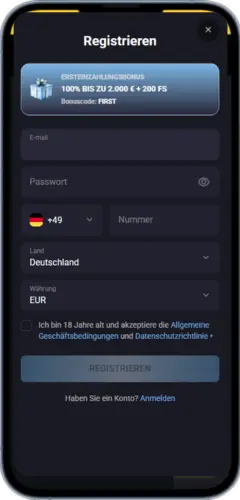 Slot Lounge Registrierung – Bonus 100 % bis 2.000 € + 200 FS, Kontoerstellung für deutsche Spieler